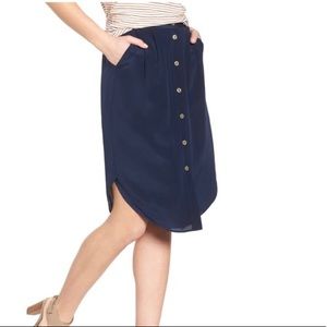 Madewell Island 100% Silk Button Skirt